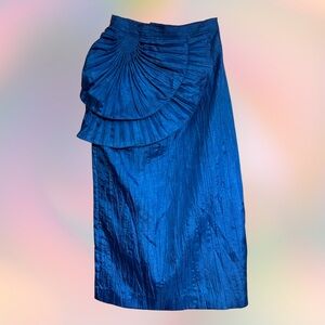 xs/s floral pleats skirt in bright blue